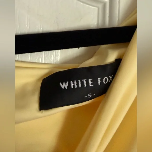 White Fox Pale Yellow Draped One-Shoulder Top - Picture 2 of 2
